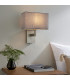 Wall Lamp Matt Nickel Plate, Grey Fabric Rectangular Shade With Usb Socket - 3