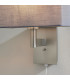 Wall Lamp Matt Nickel Plate, Grey Fabric Rectangular Shade With Usb Socket - 5