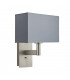 Wall Lamp Matt Nickel Plate, Grey Fabric Rectangular Shade With Usb Socket - 6