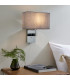 Wall Lamp Chrome Plate, Grey Fabric Rectangular Shade With Usb Socket - 3