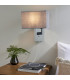 Wall Lamp Chrome Plate, Grey Fabric Rectangular Shade With Usb Socket - 4
