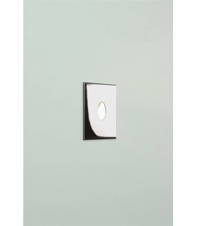 LED 1 Light Outdoor Recessed Marker Wall Light Polished Chrome IP65 - 1