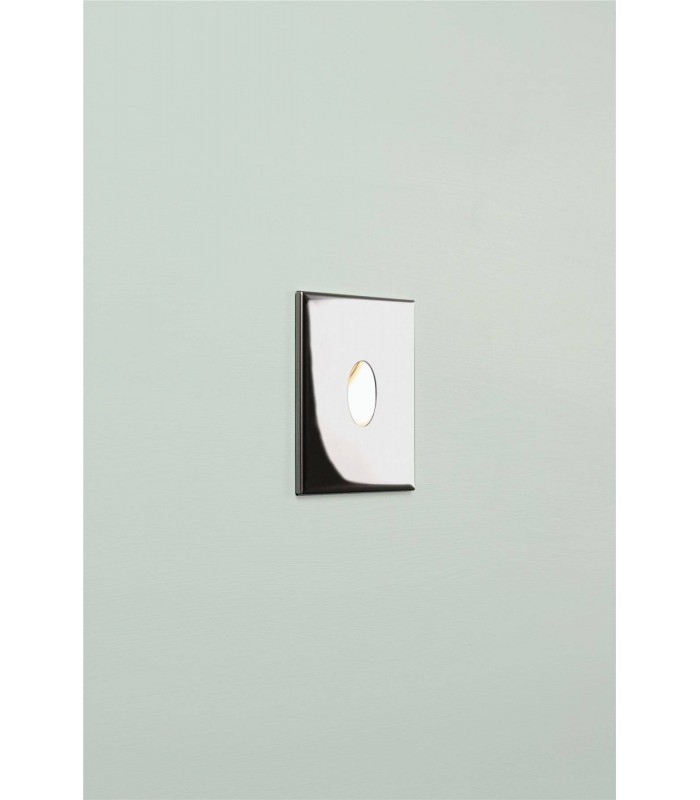 LED 1 Light Outdoor Recessed Marker Wall Light Polished Chrome IP65 - 1