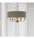 Single Shade Pendant Light Brushed Chrome Plate, Natural Linen - 2