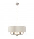 Single Shade Pendant Light Brushed Chrome Plate, Natural Linen - 6