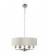 Single Shade Pendant Light Brushed Chrome Plate, Natural Linen - 7