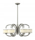 Pendant Multi Arm with Shade 6x E14 Light Brushed Nickel