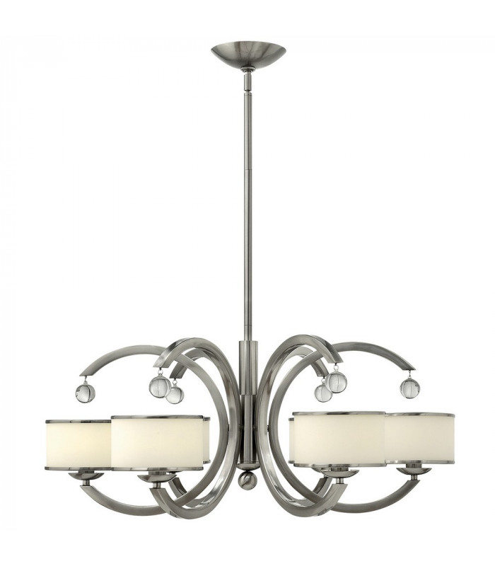 Pendant Multi Arm with Shade 6x E14 Light Brushed Nickel