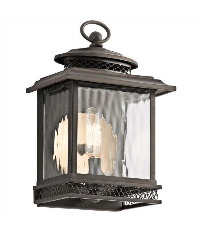 Small Flush Box Wall Lantern 1x E14 Light Olde Bronze