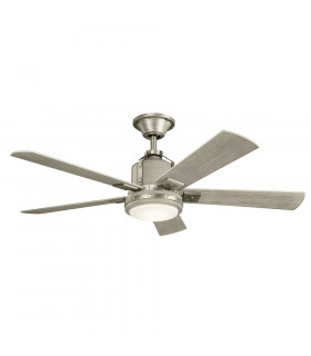 Kichler Colerne 5 Blade 132cm Ceiling Fan with LED Light Brushed Nickel Remote Control