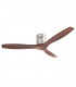 3 Blade Ceiling Fan Satin Nickel, Wood - 245mm Stem
