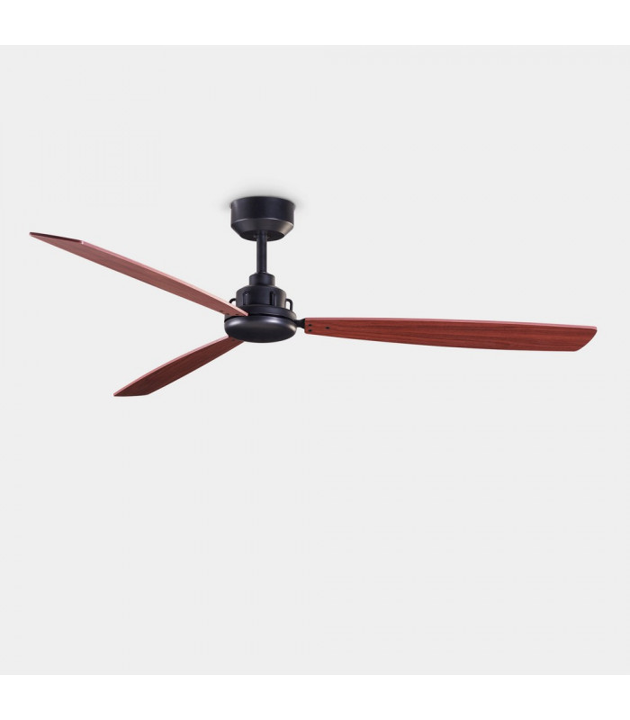 3 Blade 132cm Ceiling Fan Metallic Black, Mahogany