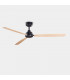 3 Blade 132cm Ceiling Fan Metallic Black, Light Wood