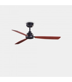 3 Blade 100cm Ceiling Fan Metallic Black, Mahogany