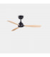 3 Blade 100cm Ceiling Fan Metallic Black, Light Wood