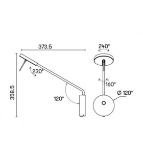 Wall Lamp Reader Arm Light Long LED Warm-White 2700K Black