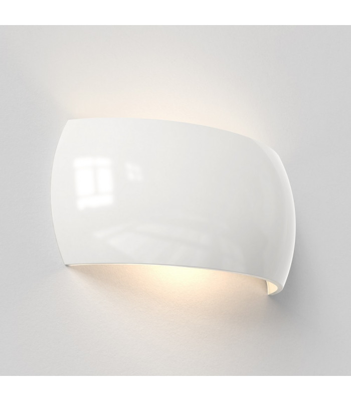 Flush Up Down Wall Light Gloss Glaze White