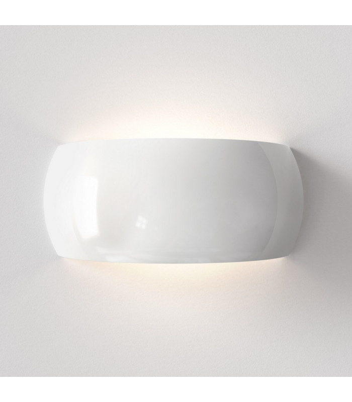 Flush Up Down Wall Light Gloss Glaze White