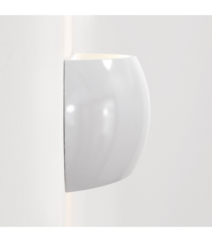 Flush Up Down Wall Light Gloss Glaze White