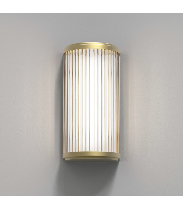 Bathroom Small LED Flush Wall Light Matt Gold