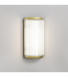 Bathroom Small LED Flush Wall Light Matt Gold