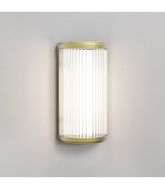 Bathroom Small LED Flush Wall Light Matt Gold