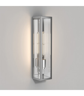 Outdoor Wall Box Lantern Light Polished Stainless Steel