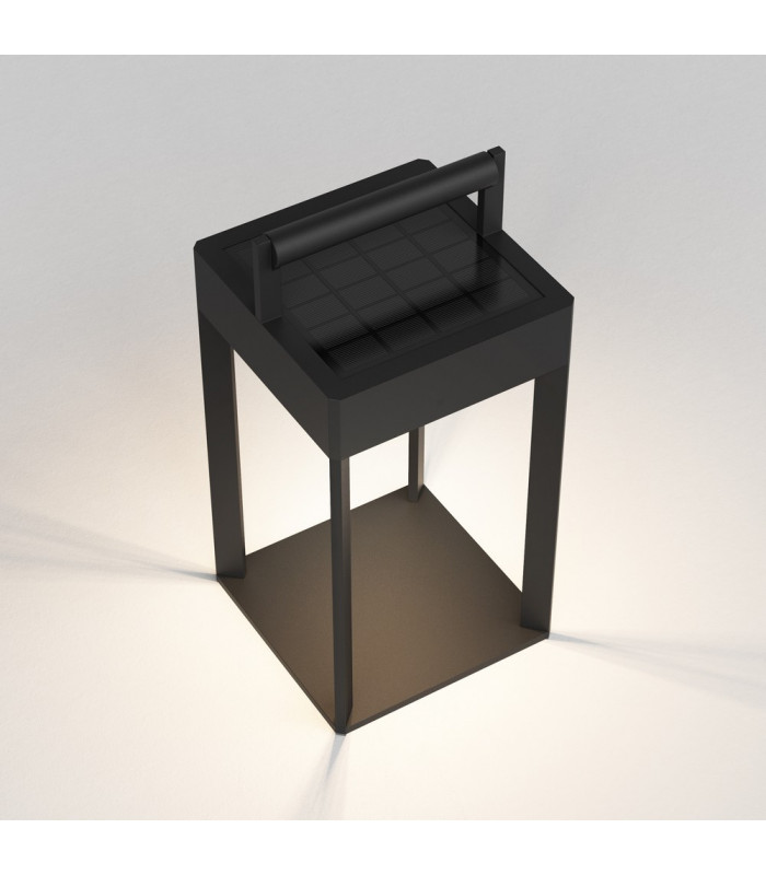 Outdoor LED Portable Box Light Textured Black Touch Dimmer