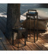 Outdoor LED Portable Box Light Textured Black Touch Dimmer
