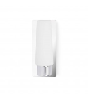 1 Light Bathroom Wall Light Chrome IP44 with Opal Glass, E14 - 1