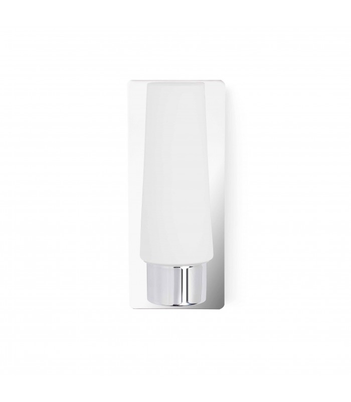 1 Light Bathroom Wall Light Chrome IP44 with Opal Glass, E14 - 1