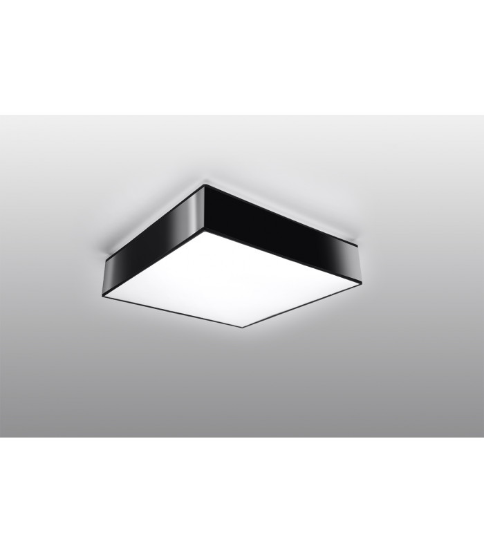 Square Flush Light Black 25cm E27-2