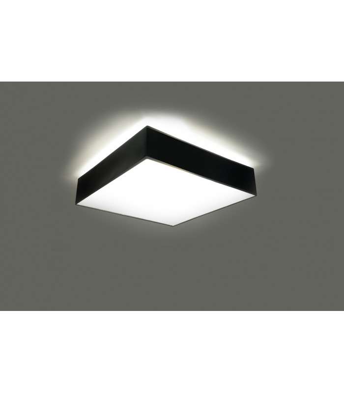 Square Flush Light Black 25cm E27-3