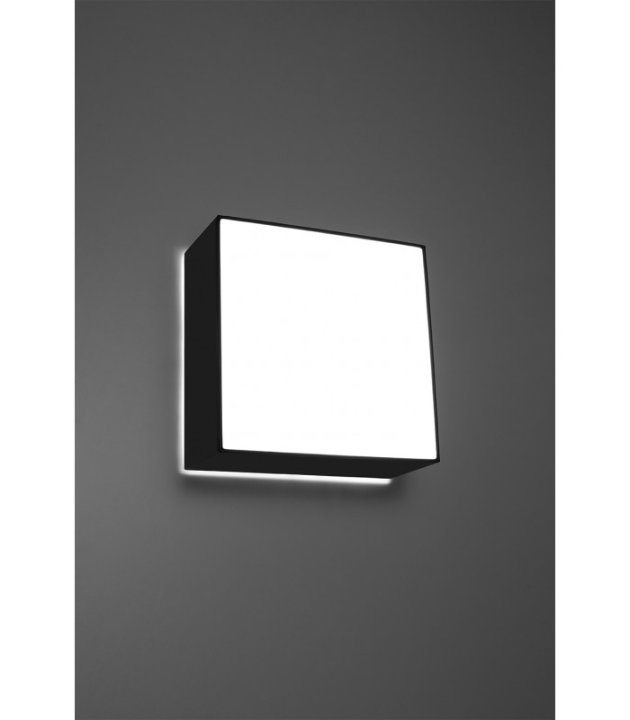 Square Flush Light Black 25cm E27-7