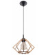 Wire Frame Pendant Light Natural Wood E27-1
