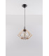 Wire Frame Pendant Light Natural Wood E27-2