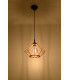Wire Frame Pendant Light Natural Wood E27-3