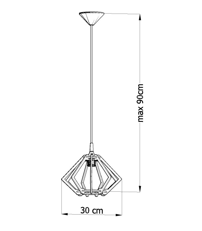 Wire Frame Pendant Light Natural Wood E27-4Wire Frame Pendant Light Natural Wood E27-5