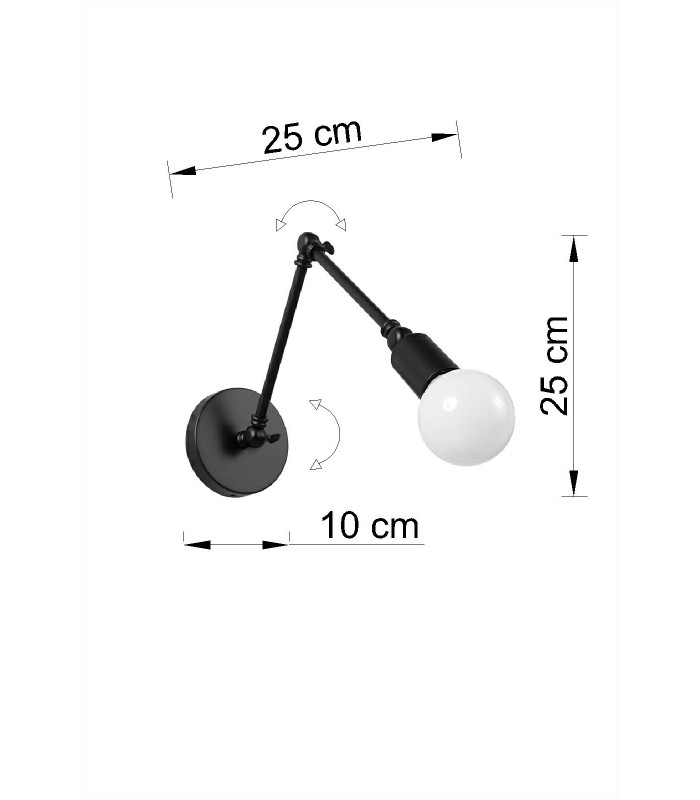 Adjustable Wall Lamp Black E27-4