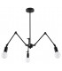 Multi Arm Adjustable Pendant Light Black E27-1