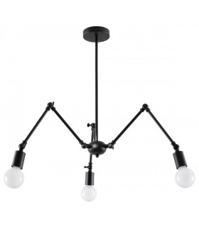 Multi Arm Adjustable Pendant Light Black E27-1
