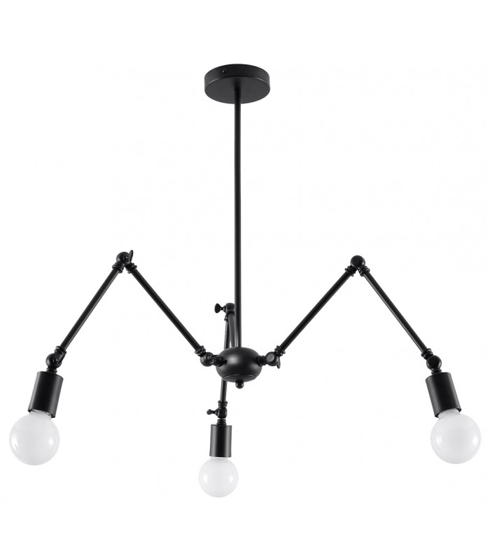 Multi Arm Adjustable Pendant Light Black E27-1