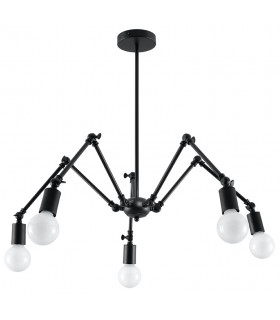 Multi Arm Adjustable Pendant Light Black E27-1