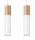 Twin Hanging Pendant Light White Natural Wood GU10-1