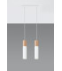 Twin Hanging Pendant Light White Natural Wood GU10-2
