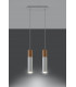Twin Hanging Pendant Light White Natural Wood GU10-3