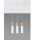 Triple Hanging Pendant Light White Natural Wood GU10-2