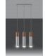 Triple Hanging Pendant Light White Natural Wood GU10-3