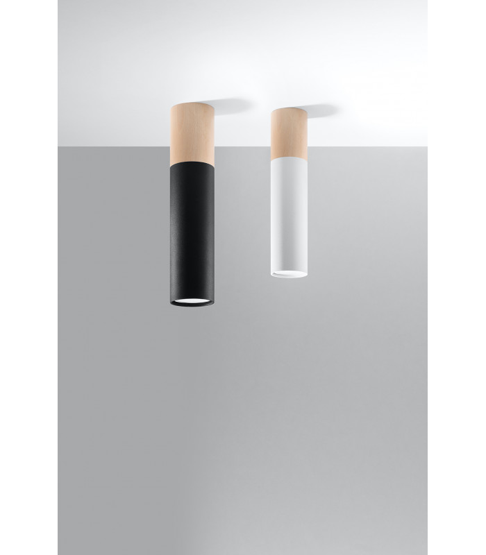 Surface Mounted Downlights Flush Light White Natural Wood GU10-4