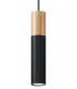 Slim 8cm Pendant Light Black Natural Wood GU10-1